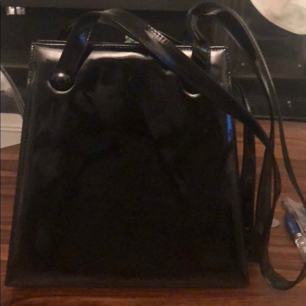 Charles Jourdan black patent leather bag